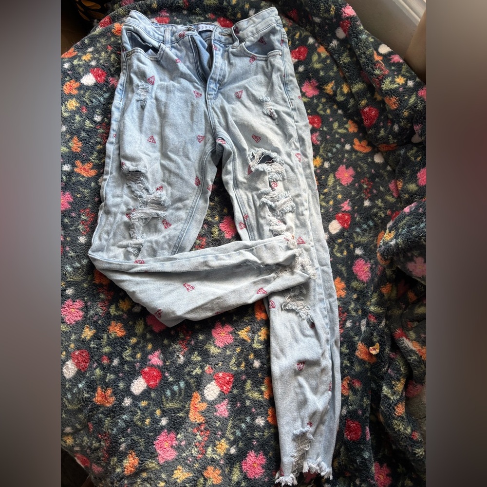 Tinseltown Pizza Skinny Jeans Distressed